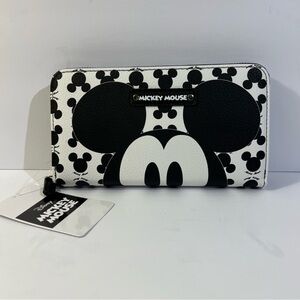 Disney Mickey Mouse Black and White Polka Dot Wallet